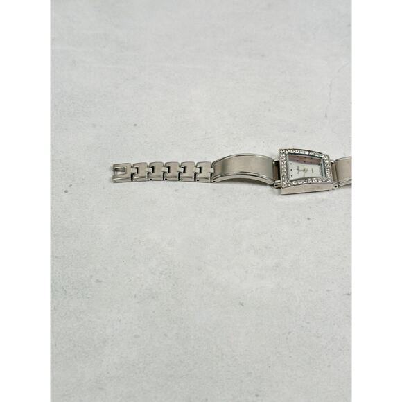 Pieue Nicol Watch Womens 26mm Rhinestone Bezel Silver Tone Unique New Battery - Picture 6 of 11